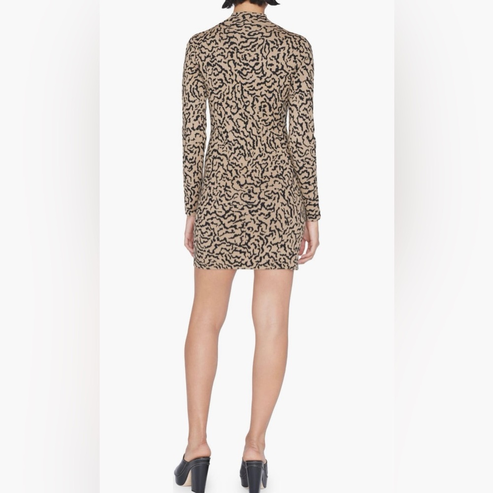 Frame abstract print jacquard long sleeve sweater mini dress - Picture 2 of 6